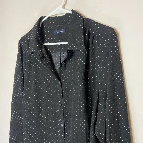 Lands' End Black Polka Dot Blouse - Picture 2 of 9